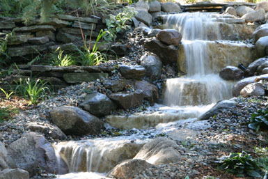 Image: Tier One Landscape pond-less waterfall.