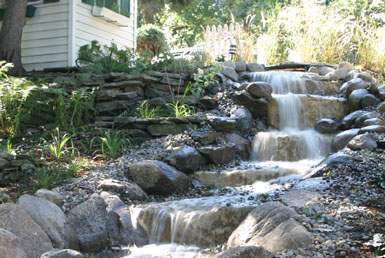Image: Tier One Landscape waterfall.